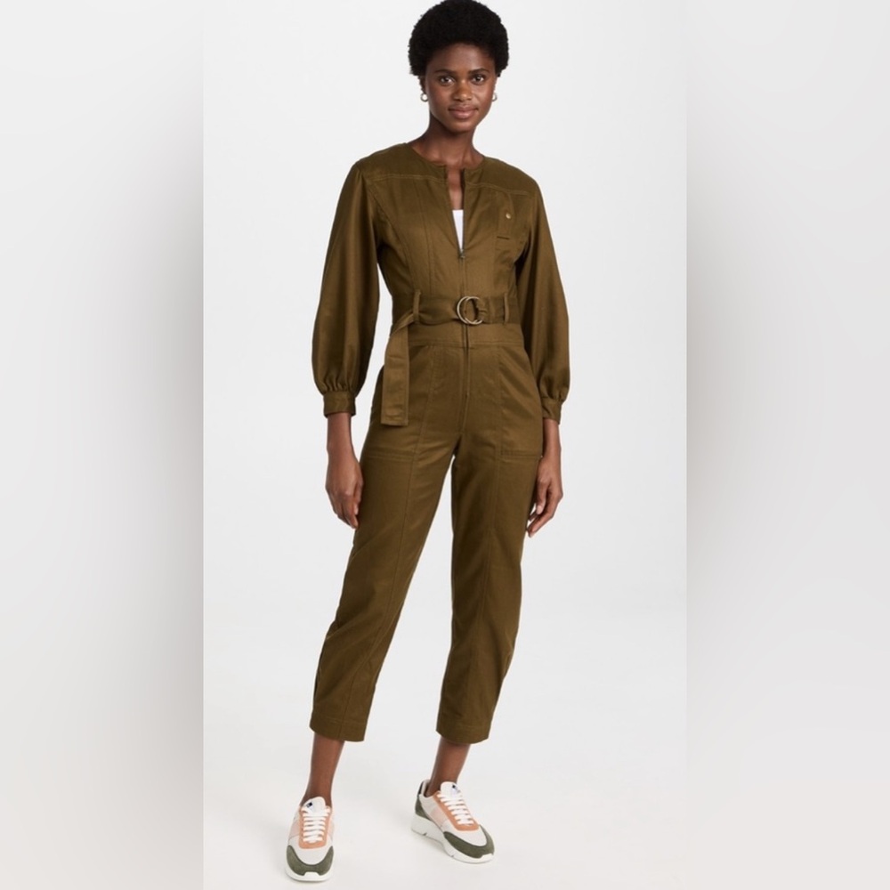 Madewell Khaki Belted Jumpsuit